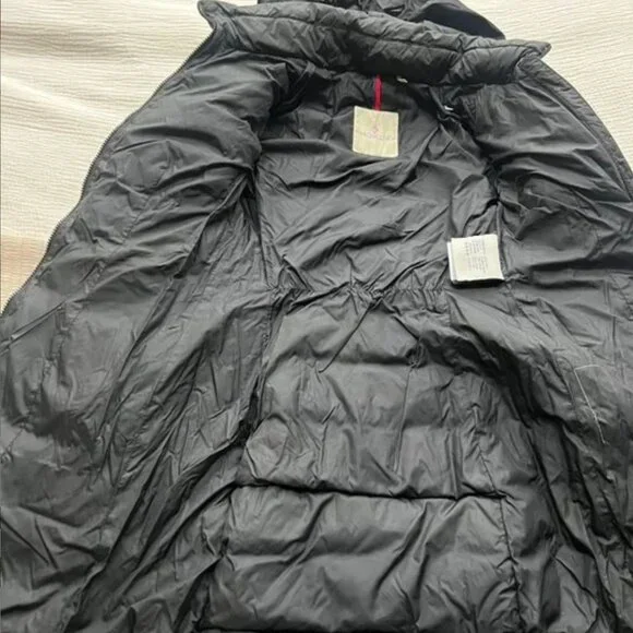 MONCLER WOMENS Flammette Long Down Jacket/Coat - BLACK - XS/00 - Picture 3 of 16